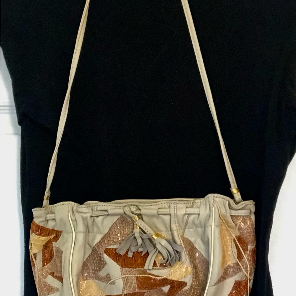 Vintage Leather Clutch/ Strap Purse